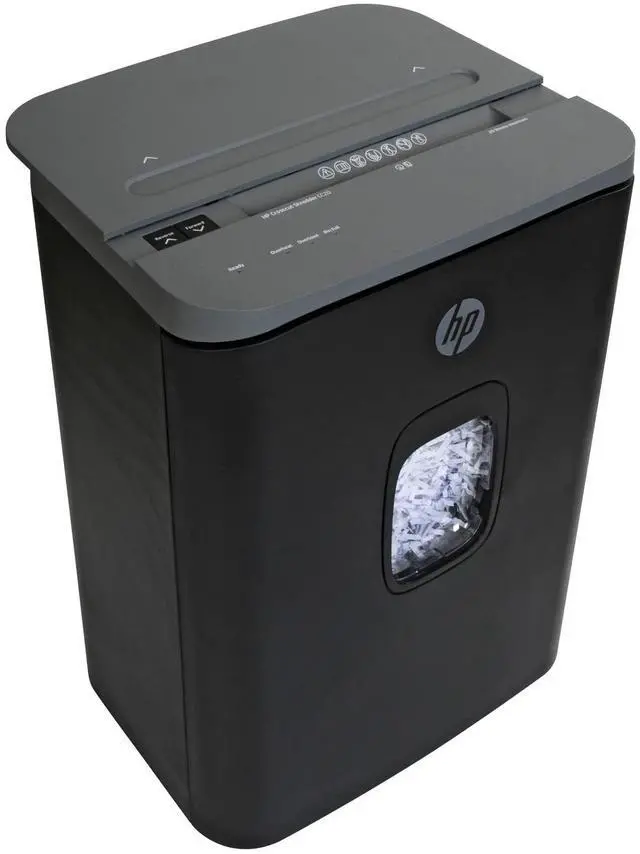 Main image of HP - Cross Cut Paper Shredder, 20-Sheet Capacity, Slide Top Design, Pullout Basket, High Capacity Secure Shredding, Large Design with Rolling Casters