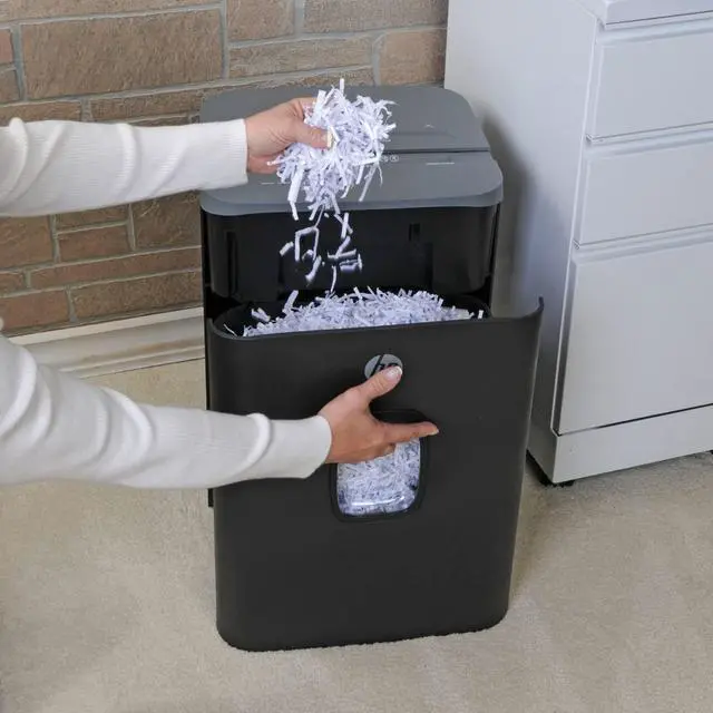 Alt view image 6 of 7 - HP - Cross Cut Paper Shredder, 20-Sheet Capacity, Slide Top Design, Pullout Basket, High Capacity Secure Shredding, Large Design with Rolling Casters