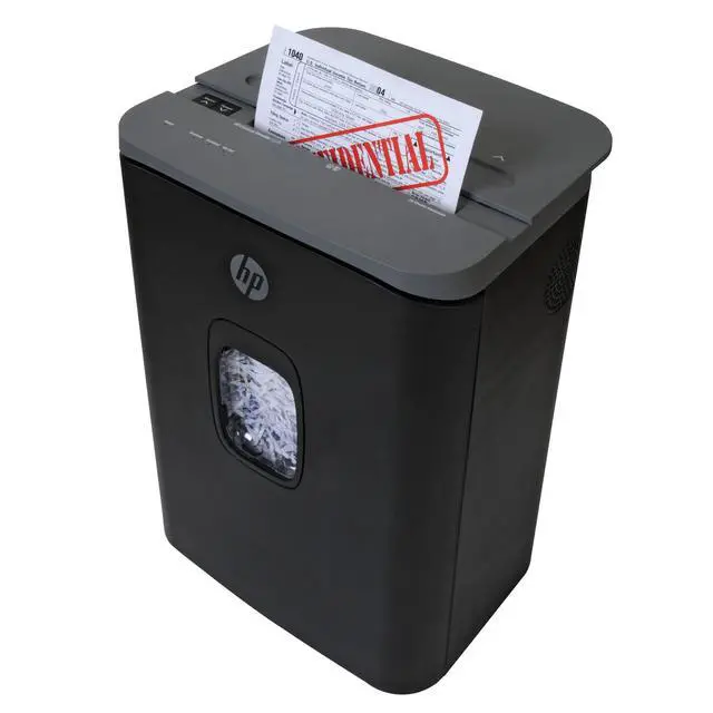Alt view image 7 of 7 - HP - Cross Cut Paper Shredder, 20-Sheet Capacity, Slide Top Design, Pullout Basket, High Capacity Secure Shredding, Large Design with Rolling Casters