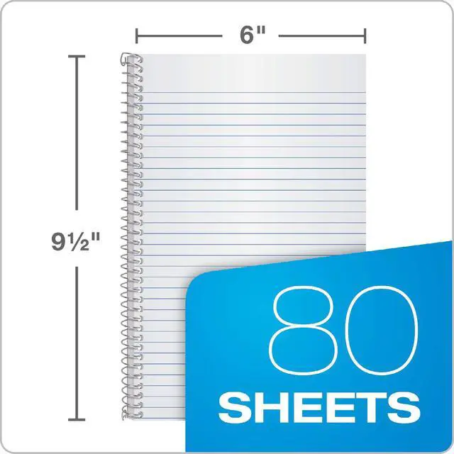Alt view image 3 of 6 - Kraft Cover Notebook, 9.5 x 6 Inches, College Rule, 80 Sheets Each, Blue Covers, Box of 24 (65121)