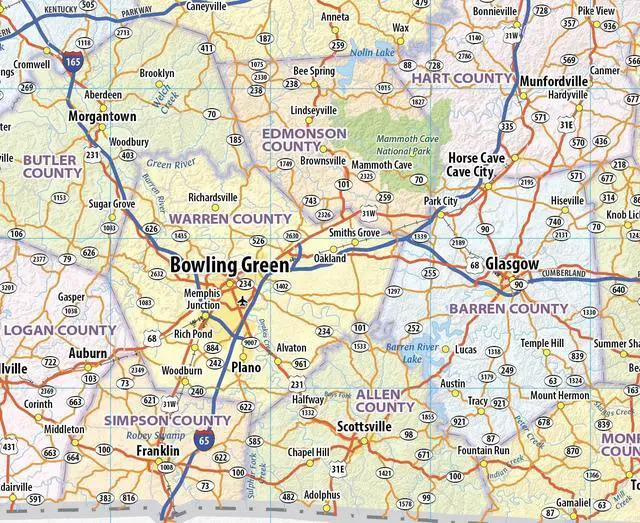 Alt view image 7 of 7 - Kentucky Laminated Wall Map (70 wide by 35 high)