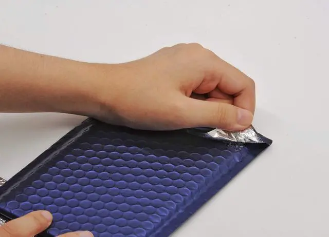 Alt view image 5 of 6 - ProLine Matte Metallic Dark Blue Bubble Padded Mailers 4x8 Inch Self Seal Padded Envelopes (1000)