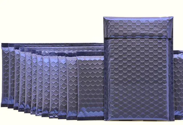 Main image of ProLine Matte Metallic Dark Blue Bubble Padded Mailers 4x8 Inch Self Seal Padded Envelopes (1000)
