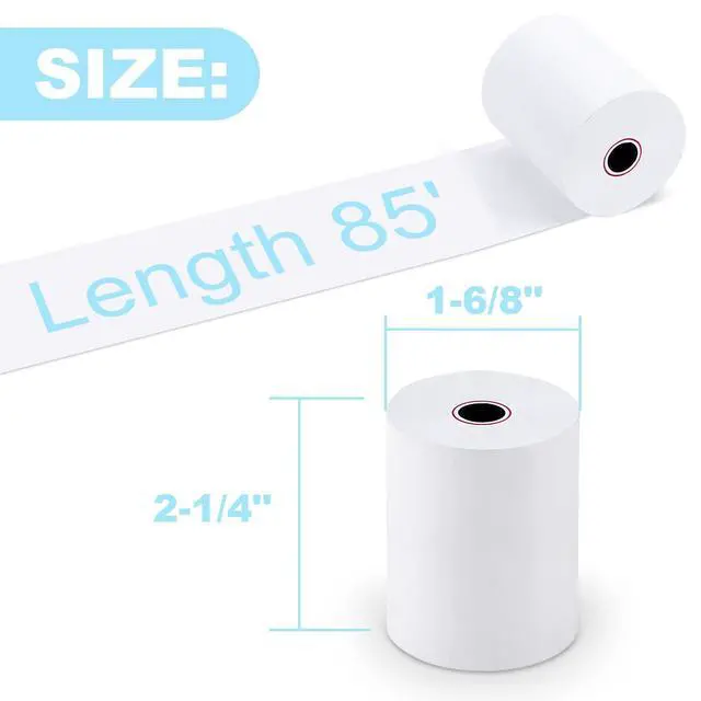 Alt view image 2 of 6 - Thermal Receipt Paper 500 Rolls, Thermal Paper 2 1/4" x 85' Pos Thermal Printer Paper, Cash Register Rolls, Credit Card Paper