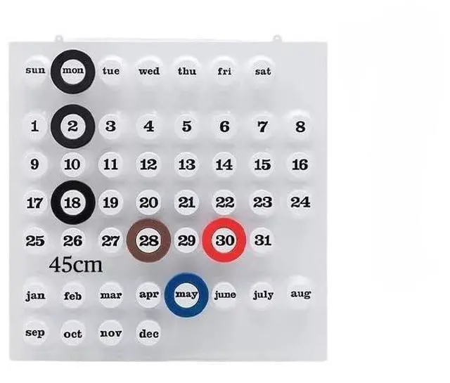 Main image of Creative RingAdate Calendar Mid-Ancient Retro Wall Decoration Calendar Euroway Design Replica Perpetual Calendar Ornaments (white)