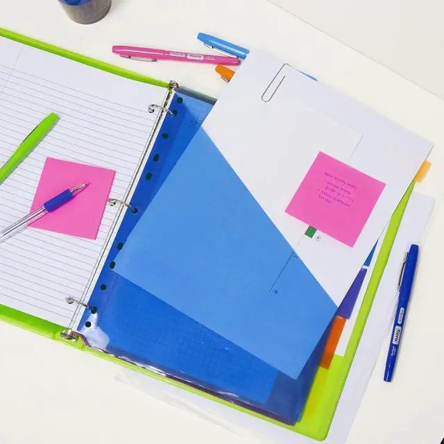 Alt view image 7 of 7 - Pocket Binder Dividers, 5 Insertable Color Tabs, 144-Case | 5 insertable clear color tabs with white label inserts, reinforced 3-hole edge fits 3-ring binders