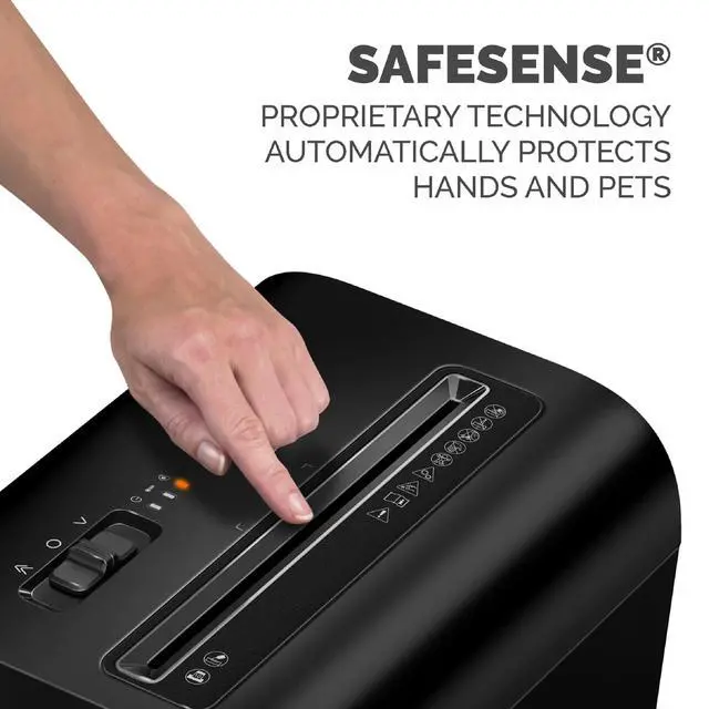Alt view image 3 of 7 - LX65 10-Sheet, P4 Cross-Cut Deskside Paper Shredder with SafeSense