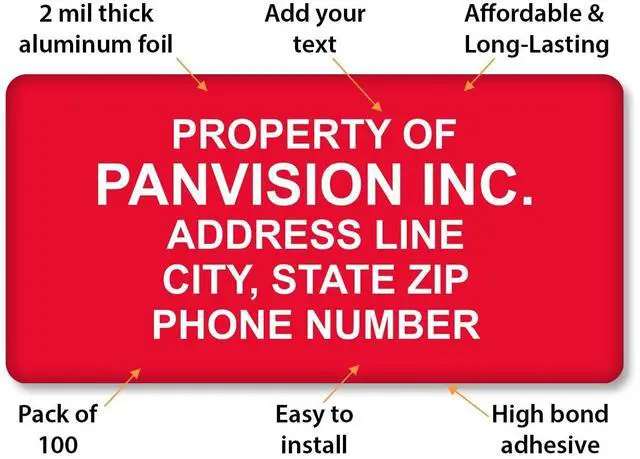 Alt view image 4 of 5 - Custom Asset Labels | 0.75" x 1.5" FoilGuard 100% Aluminum Tags with High-Bond Acrylic Adhesive, Pack of 100, Made in USA