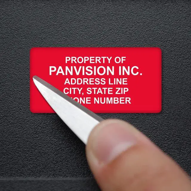 Alt view image 5 of 5 - Custom Asset Labels | 0.75" x 1.5" FoilGuard 100% Aluminum Tags with High-Bond Acrylic Adhesive, Pack of 100, Made in USA
