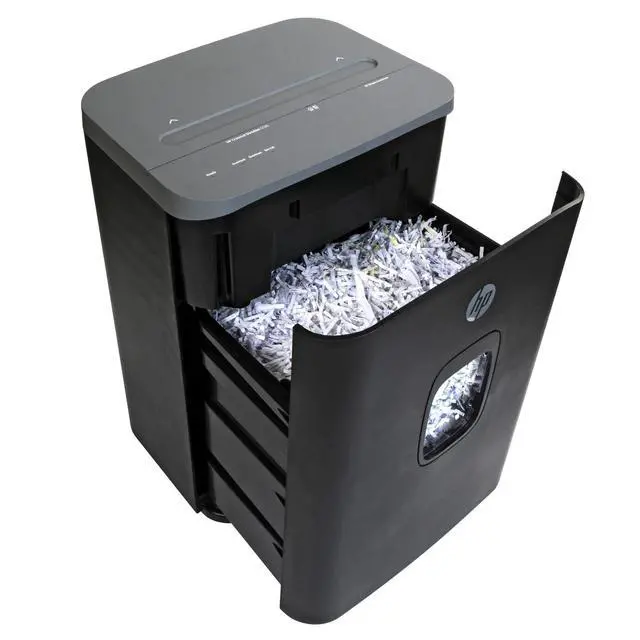 Alt view image 3 of 7 - HP - Cross Cut Paper Shredder, 20-Sheet Capacity, Slide Top Design, Pullout Basket, High Capacity Secure Shredding, Large Design with Rolling Casters