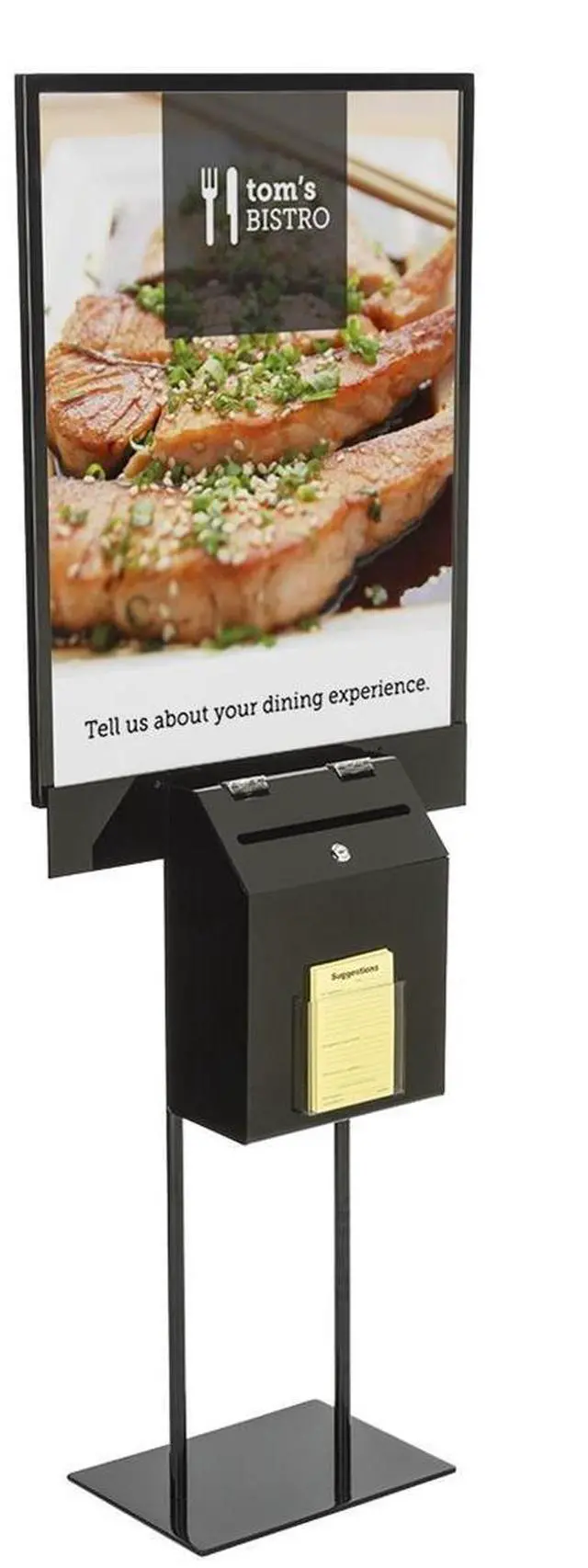 Main image of SSBST1BKBK Large Locking Ballot Box with Double Sided Poster Stand, 22x28-Inch, Black