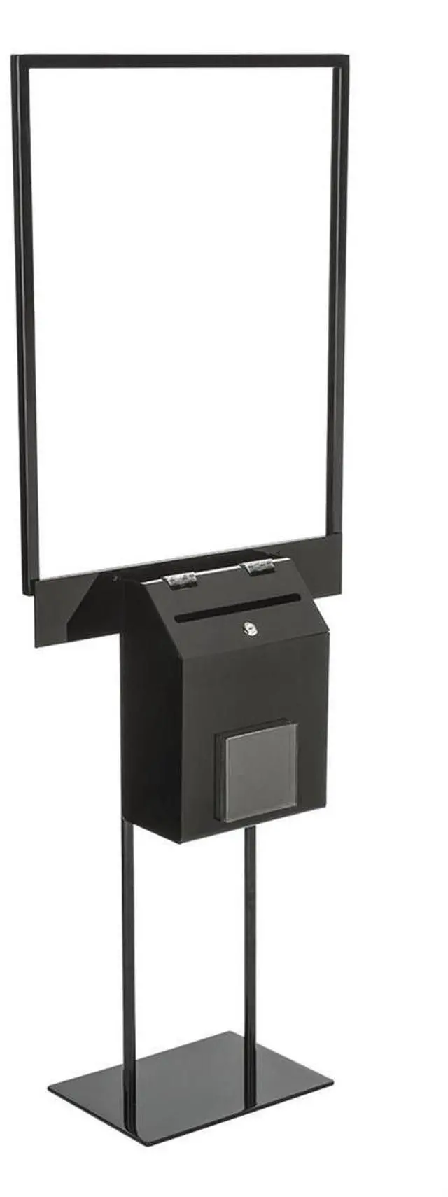 Alt view image 2 of 4 - SSBST1BKBK Large Locking Ballot Box with Double Sided Poster Stand, 22x28-Inch, Black