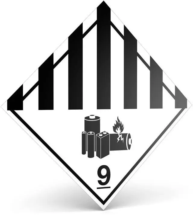 Main image of D.O.T. Labels - Hazard Class 9 DOT Lithium Battery 9 Labels 4" X 4" Square Stickers - 500 Adhesive Labels Per Roll, Made in The USA by (12)