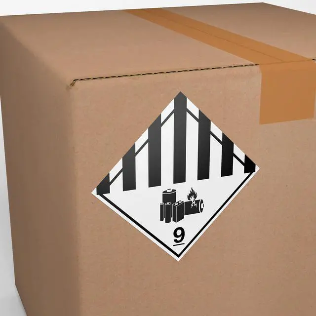 Alt view image 3 of 7 - D.O.T. Labels - Hazard Class 9 DOT Lithium Battery 9 Labels 4" X 4" Square Stickers - 500 Adhesive Labels Per Roll, Made in The USA by (12)