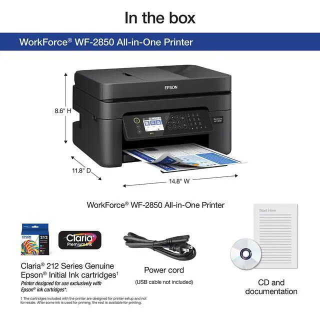 Alt view image 4 of 7 - Workforce WF-2850 Wireless All-in-One Printer with Scan, Copy, Fax