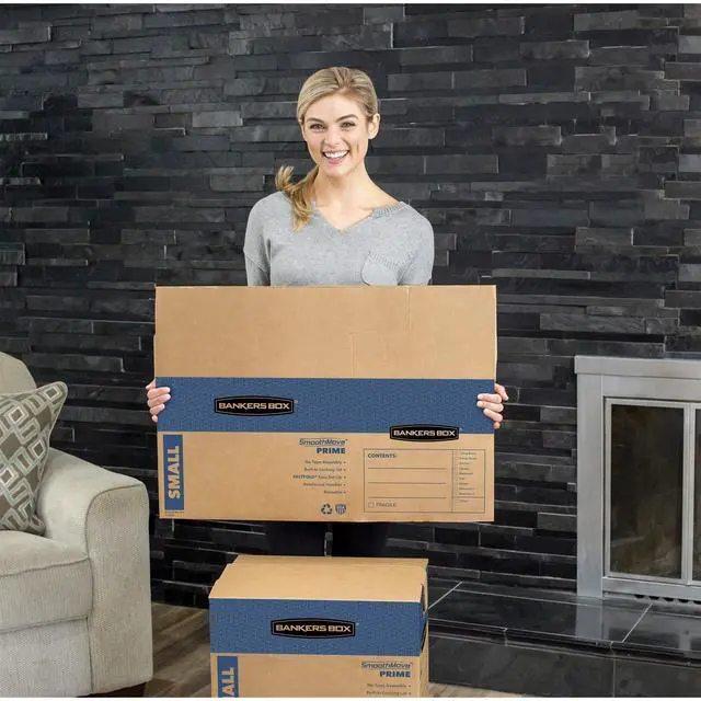 Alt view image 2 of 2 - 15-Pack Small Prime HD Moving Boxes with Reinforced Handles | Upgrade moving day with Prime boxes featuring attached lids, strong handles, and fast setup