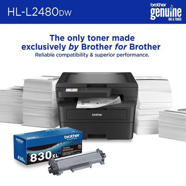 Alt view image 4 of 7 - HL-L2480DW Wireless Compact Monochrome Multi-Function Laser Printer with Copy and Scan, Duplex, Mobile, Black & White | Includes Refresh Subscription Trial(1), Works with Alexa