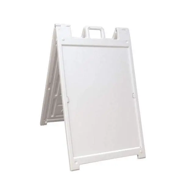 Alt view image 3 of 3 - White 2-Pack of Signicade Deluxe A-Frame Sidewalk Curb Sign Portable Folding Double-Sided Display with Quick-Change System