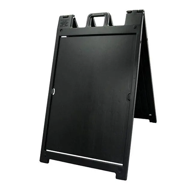 Alt view image 2 of 3 - Black 2-Pack of Signicade Deluxe A-Frame Sidewalk Curb Sign Portable Folding Double-Sided Display with Quick-Change System