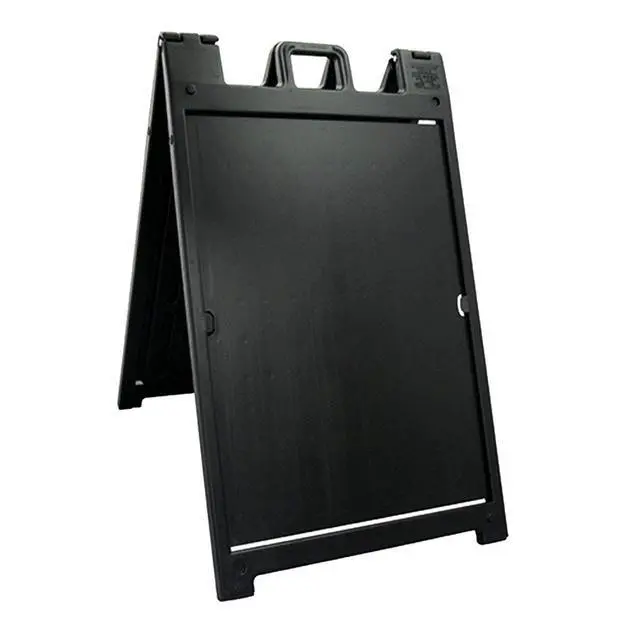 Alt view image 3 of 3 - Black 2-Pack of Signicade Deluxe A-Frame Sidewalk Curb Sign Portable Folding Double-Sided Display with Quick-Change System