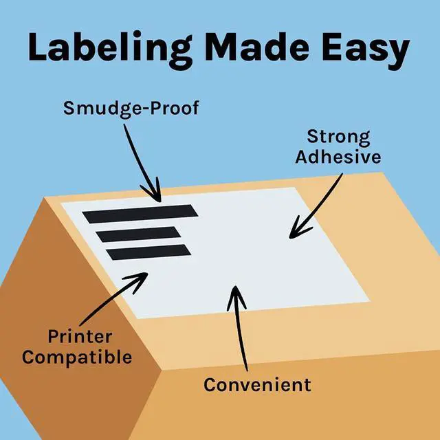 Alt view image 2 of 7 - 8.5" x 5.5" Half Sheet Self Adhesive Shipping Labels for Laser or Inkjet Printer (4000 Labels)
