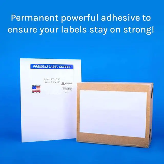 Alt view image 6 of 7 - 8.5" x 5.5" Half Sheet Self Adhesive Shipping Labels for Laser or Inkjet Printer (4000 Labels)