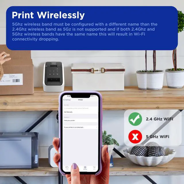Alt view image 2 of 6 - QL-810Wc Professional Printer with USB and WiFi connectivity, Ultra-Fast up to 110 Labels per Minute with Standard Address in Monochrome, Black & Red Printing Available