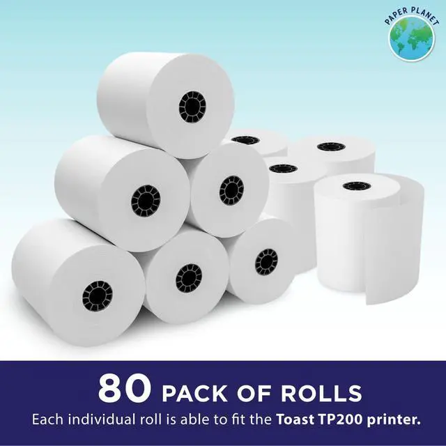 Alt view image 2 of 7 - Thermal Receipt Paper for Toast TP200 Printer by Paper Planet | 80 Rolls | Thermal Receipt Paper, Compatible with Toast TP200 Printer