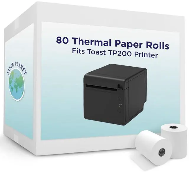 Main image of Thermal Receipt Paper for Toast TP200 Printer by Paper Planet | 80 Rolls | Thermal Receipt Paper, Compatible with Toast TP200 Printer