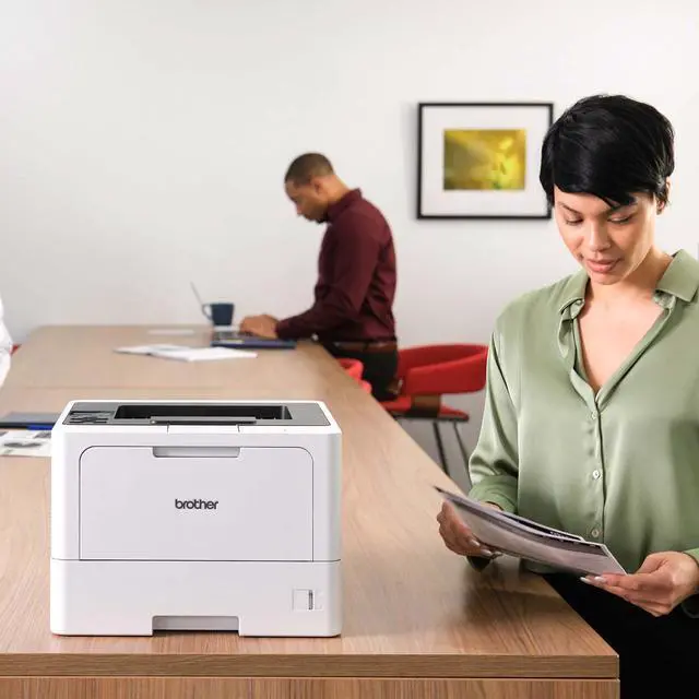 Alt view image 5 of 7 - HL-L5210DN Business Monochrome Laser Printer with Duplex Printing, Versatile Paper Handling, Mobile Printing, and Gigabit Ethernet Networking, Works with Alexa