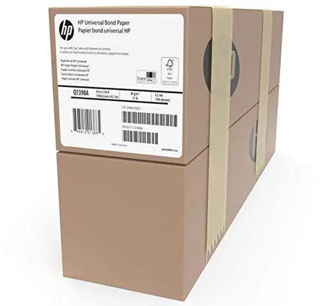 Main image of Wide Format Universal Bond Paper 42 in x 150 ft, 2 Roll Bundle4.2 mil - 80 g/m² (21 lbs) 2" Core - Q1398A-2R