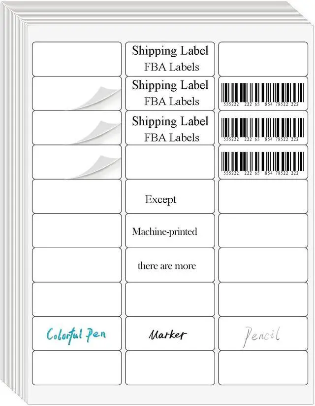 Alt view image 2 of 7 - 30 UP Labels 1" x2-5/8 Mailing Shipping Address FBA Label for Laser/Inkjet Printers, White Blank Sticker Name Tags, Printable Address Label (4000 Sheets, 120,000 Labels)