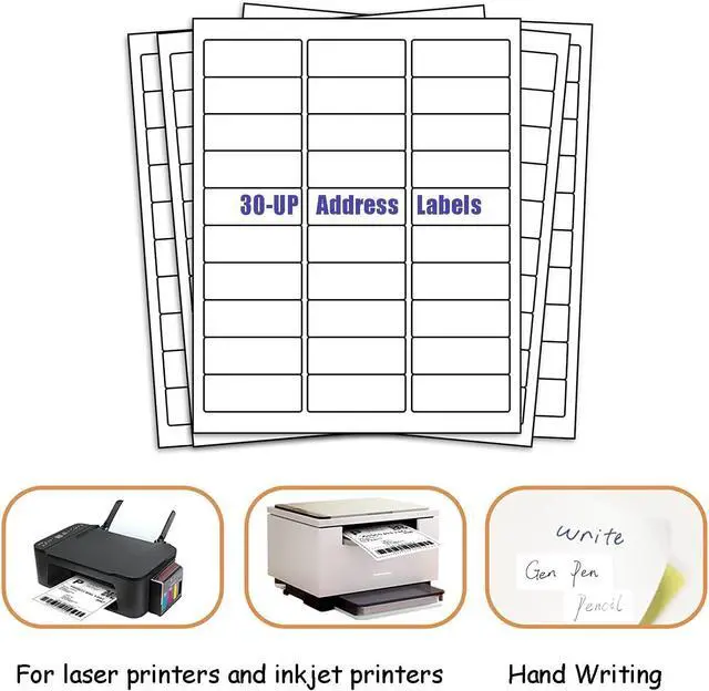Alt view image 5 of 7 - 30 UP Labels 1" x2-5/8 Mailing Shipping Address FBA Label for Laser/Inkjet Printers, White Blank Sticker Name Tags, Printable Address Label (4000 Sheets, 120,000 Labels)