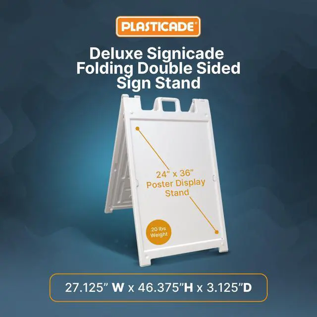 Alt view image 3 of 7 - Signicade Deluxe A Frame Sidewalk Curb Sign in White
