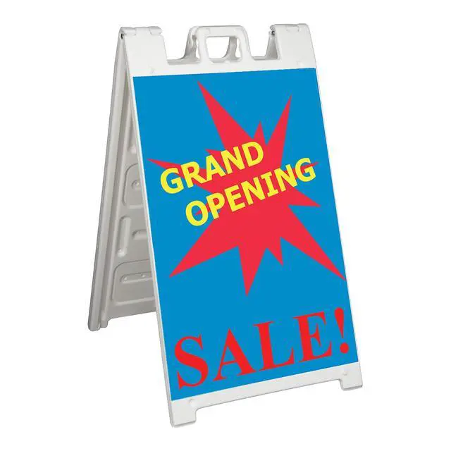 Alt view image 7 of 7 - Signicade Deluxe A Frame Sidewalk Curb Sign in White