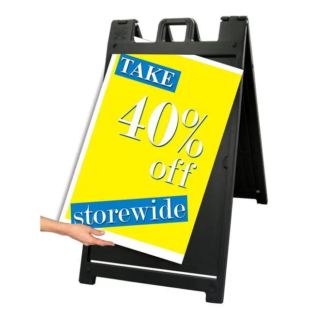 Alt view image 6 of 7 - Signicade Deluxe A Frame Sidewalk Curb Sign in Black