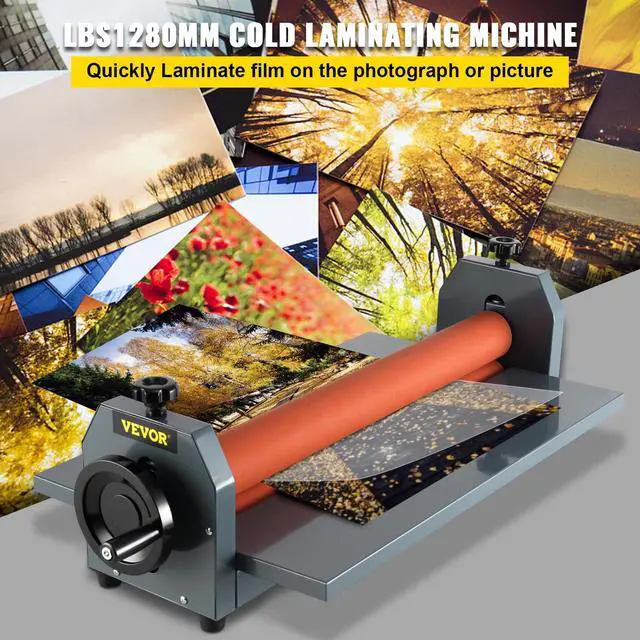 Alt view image 3 of 7 - 51 Inch Cold Laminator Machine 10mm Manual Vinyl Photo Film Cold laminator Hand Crank Pressure Cold Roll laminator(51Inch)