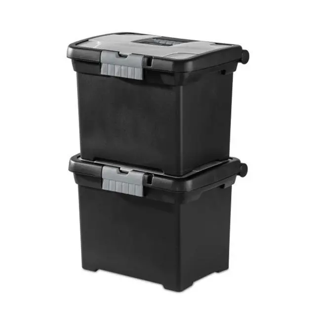 Alt view image 3 of 7 - Portable Lockable File Box Organizer with Handle and Clear Lid (12 Pack)