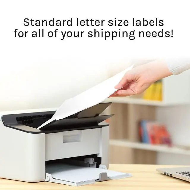 Alt view image 2 of 6 - White Sticker Full Sheet Shipping Labels 8.5" x 11" Laser/Inkjet Compatible (1 per Sheet), 500 Sheets - Letter Size