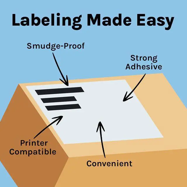 Alt view image 4 of 6 - White Sticker Full Sheet Shipping Labels 8.5" x 11" Laser/Inkjet Compatible (1 per Sheet), 500 Sheets - Letter Size
