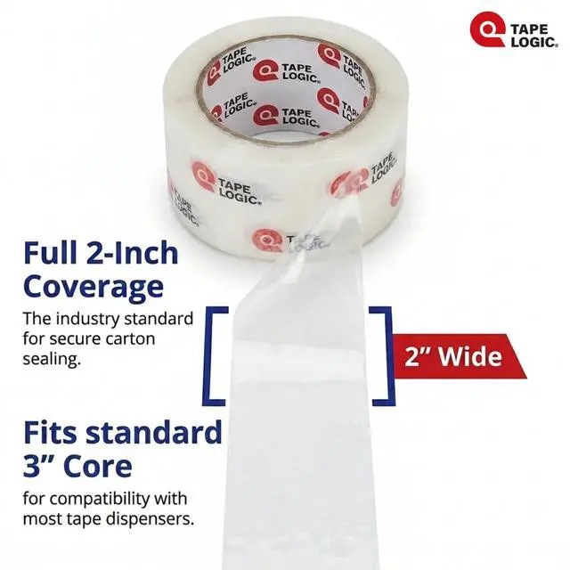 Alt view image 2 of 7 - Packing Tape (36-Rolls), 2" x 110 yd - Heavy Duty Packaging Tape Refill for Shipping, Moving, Order Fulfillment, Acrylic 2.6 Mil