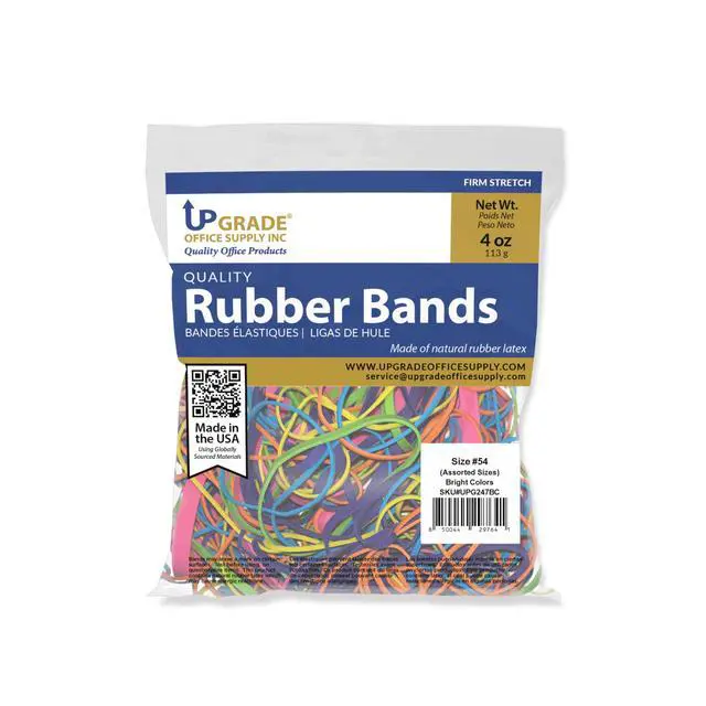 Alt view image 2 of 7 - Upgrade Rubber Bands, Assorted Sizes & Bright Colors, Non-Latex, 40-Bag Case Pack, USA