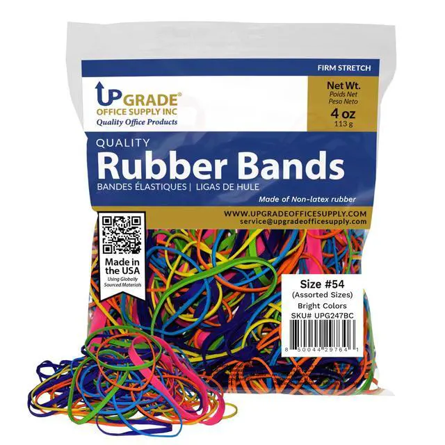 Alt view image 4 of 7 - Upgrade Rubber Bands, Assorted Sizes & Bright Colors, Non-Latex, 40-Bag Case Pack, USA