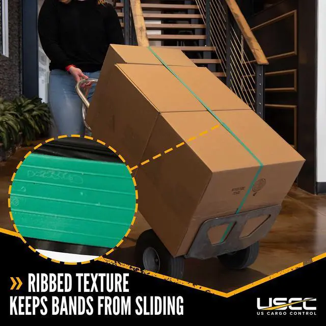 Alt view image 7 of 7 - Large Rubber Moving Bands 30 Inch (240-Pack), 30 Inch Unstretched - 60 Inch Fully Stretched, Green Extra Strength Large Moving Rubber Bands for Furniture, Mover Blankets, & Pallets