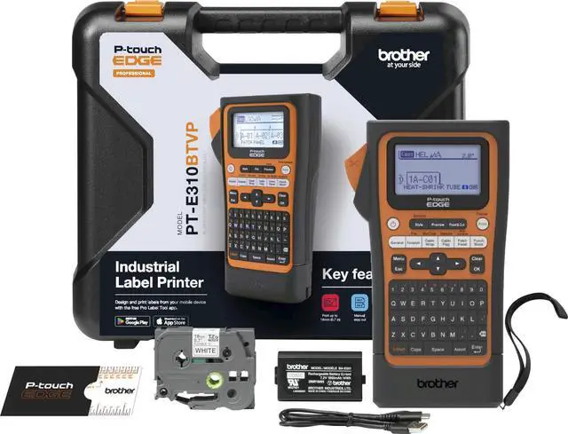 Main image of PT-E310BTVP P-Touch Edge Handheld Industrial Label Printer Kit with Bluetooth and USB-C (up to 18mm Labels)