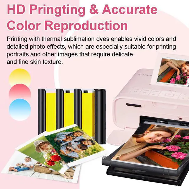 Alt view image 3 of 7 - Compatible for Canon Selphy CP1500 CP1300 Ink and Paper 4x6 KP-108in Compatible with CP910 CP780 CP1200 CP1000 CP810 CP760 CP720 Printer, 12 Ink cartridges + 432 Sheets Photo Paper Bulk Pack