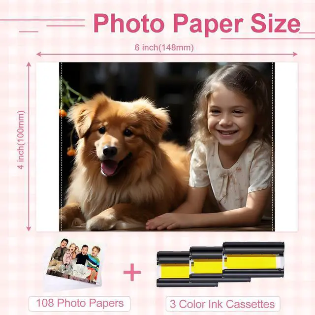 Alt view image 7 of 7 - Compatible for Canon Selphy CP1500 CP1300 Ink and Paper 4x6 KP-108in Compatible with CP910 CP780 CP1200 CP1000 CP810 CP760 CP720 Printer, 12 Ink cartridges + 432 Sheets Photo Paper Bulk Pack
