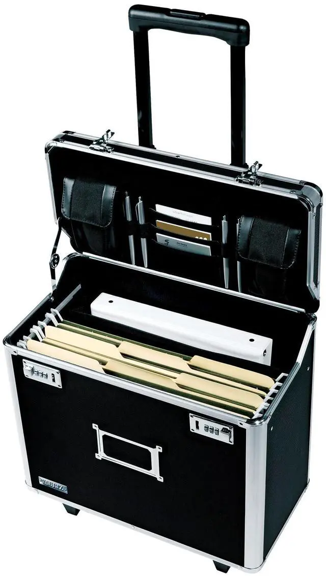 Main image of Locking Mobile Business Case, Legal Size, 14.5 x 13.5 x 11 Inches, Black (VZ00194)