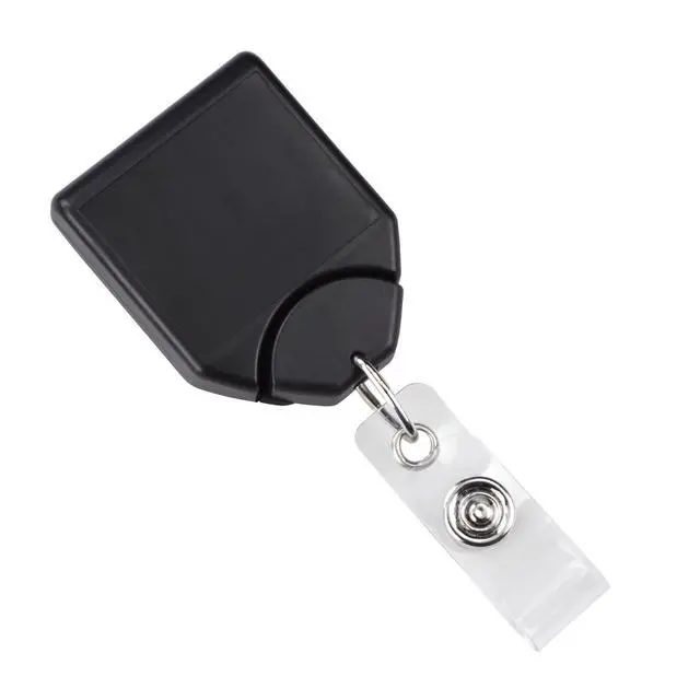 Main image of Bulk 100 Pack - Heavy Duty Retractable Badge Reel with Pull Cord and Swivel Alligator Clip with Teeth - No Twist B-Reel Badge Holder for Nurse, Office Employees by (Black)