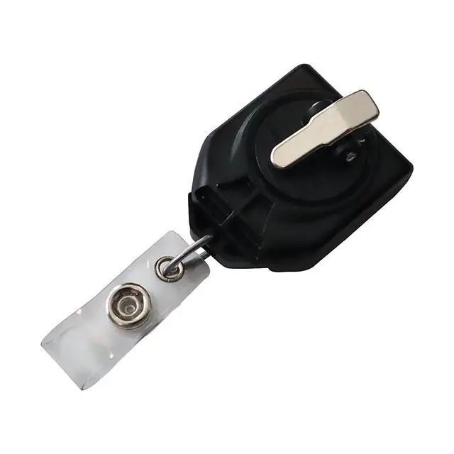 Alt view image 4 of 7 - Bulk 100 Pack - Heavy Duty Retractable Badge Reel with Pull Cord and Swivel Alligator Clip with Teeth - No Twist B-Reel Badge Holder for Nurse, Office Employees by (Black)